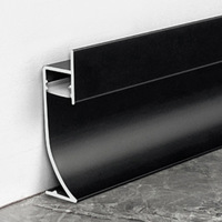 Plinthe décorative LED en aluminium noir, blanc et gris au design moderne, éco-responsable, pour chambre d'hôtel, anodisée