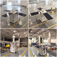 Tour de surveillance solaire à mât télescopique avec poteau de 6 m, 4 panneaux solaires, batteries de 7200 Wh pour les chantiers de construction