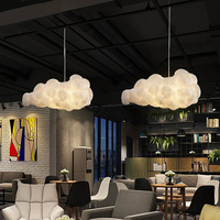 Lampe suspendue créative en coton blanc en forme de nuage pour chambre d'enfant, vente chaude