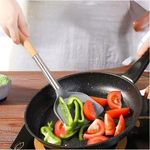 Silicone Spatula Set 5 Pieces Stainless Steel Wooden Handle Kitchen Cooking Utensils Food Grade Heat Resistant Oven Safe - Product Image 4