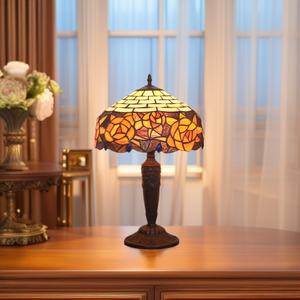 Lámparas de Mesa de Estilo Europeo Retro para Dormitorio, Diseño Creativo de Rosa Naranja, Interruptor de Atenuación con Botón, para Sala de Estar o Estudio - Product Image 2