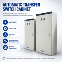 Armoire de distribution ATS 400A 400V triphasée avec commutateur de transfert automatique XL-21, panneau double alimentation pour alimentation de secours industrielle
