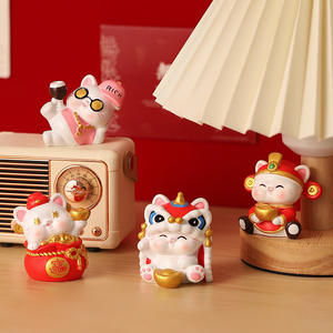 Serie Zhao * Cai <span class=keywords><strong>Mao</strong></span>, pequeños adornos de resina personalizados para muebles, decoraciones para la consola central del coche, una generación de adornos con forma de pelo. - Product Image 1