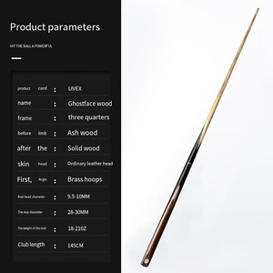 <span class=keywords><strong>Taco</strong></span> de Snooker 3/4 Listo para Enviar - Madera de Fresno Norteamericano - Punta de 10mm - <span class=keywords><strong>Taco</strong></span> Profesional de Snooker de 145cm - Bajo MOQ Directo de Fábrica - Product Image 2