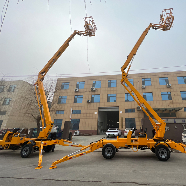 10-20m Lift Height Electric Crank Arm Trailer Mounted Boom Lifting Truck Mounted Articulated Boom Work Platform