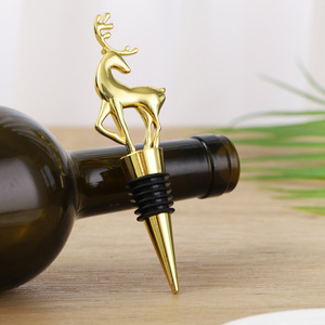Deer Shaped Wine Stopper Gold Zinc Alloy Bottle <b>Seal</b> For Wine Preservation Gift - Product Image 1