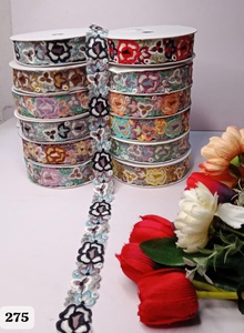 Rouleaux de dentelle de coton brodée en vrac Dade personnalisés pour saree de mariée et couture - Product Image 4