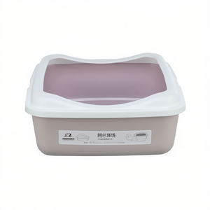 Bac à litière hygiénique pour chat 37x15x48 cm Lilas Blanc avec couvercle - Product Image 2