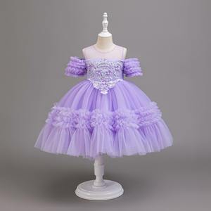Gaun Kue Tulle Bertingkat untuk Pesta Ulang Tahun Anak Perempuan Balita Gaun Putri dengan Bordir Bunga Stok Tersedia Ukuran Khusus - Product Image 4