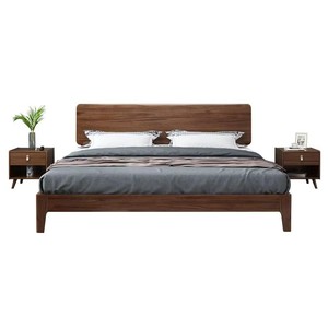 Lit plateforme capitonné en velours, tailles King et Queen, avec tête de lit haute et dossier ailé, mobilier de chambre moderne et luxueux - Product Image 5