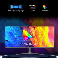 Écran incurvé 27 pouces IPS/VA 4K 75Hz/144Hz 21:9 Super large format pour le travail et les jeux, HDR 1200, temps de réponse de 1 ms, 98% SRGB, écran LED RGB