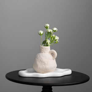 Vaso in Ceramica Artigianale Stile Nordico <span class=keywords><strong>con</strong></span> Motivo in Pietra Irregolare, Smaltato, Semplice, per Fiori Secchi, <span class=keywords><strong>Vasi</strong></span> Artistici, Decorazioni per la Casa - Product Image 6