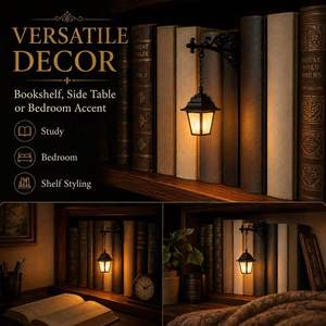 Mini Lámpara LED Vintage de Estilo Moderno con Pantalla de Hierro Rectangular para Estantería, Decoración del Hogar, Luz Nocturna para Libros - Product Image 5