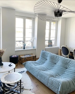 Canapé modulaire sectionnel ATUNUS en velours compacté sans armature, bleu ciel, pour salon, en forme de L, style paresseux - Product Image 3