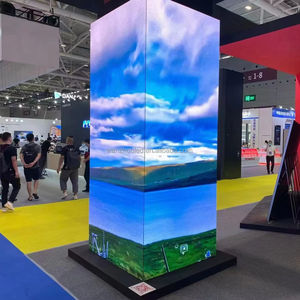 Écran LED intérieur à pilier carré Quatre angles de 90 degrés Longue <span class=keywords><strong>colonne</strong></span> carrée Forme du corps Affichage LED à poteaux droits Écran d'affichage à LED - Product Image 1