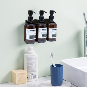 Dispensador de Jabón Triple <span class=keywords><strong>para</strong></span> Montar en la Pared, Soporte <span class=keywords><strong>para</strong></span> Botellas de Jabón Líquido, Resistente al Óxido - Product Image 2