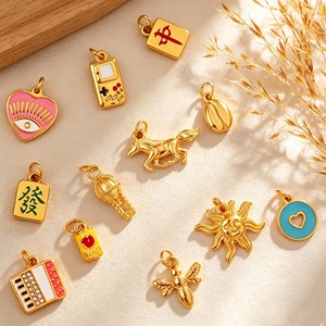Crea la Tua Collana con Ciondoli Personalizzati |   Ciondoli Portafortuna Impermeabili in Acciaio Inossidabile a Forma di <span class=keywords><strong>Occhio</strong></span> Malvagio, Cuore, Ape, Sole, Cavallo, Mahjong per Gioielli Fai da Te - Product Image 5