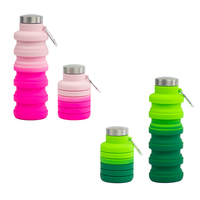 Nouveautés : Bouteille d'eau pliable en silicone écologique de 500 ml avec couvercle, pour boire directement, camping en plein air, bouteille pliable