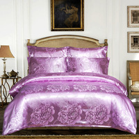 Draps de lit en satin de soie King Size Parure de lit en soie de luxe Ensemble de draps de lit 4 pièces