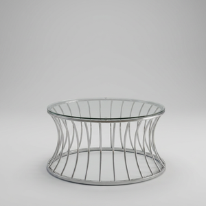Mesa de centro redonda de metal de alta calidad AK Brass con acabado plateado y tapa de vidrio, mesa de lujo para balcón, sala de estar, cafetería, muebles para el hogar. - Product Image 4