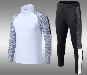Vêtements de sport pour hommes, ensemble deux pièces, collants, manches longues, respirant, grande taille, entraînement sportif d'automne, course à pied, séchage rapide, extensible dans quatre directions - Product Image 1
