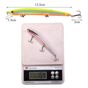 SWORDFISH Esca Artificiale Rigida Galleggiante <span class=keywords><strong>Minnow</strong></span> da 13,5 cm 15,4 g in ABS Stampato <span class=keywords><strong>per</strong></span> Lancio Lungo, <span class=keywords><strong>per</strong></span> la Pesca di Spigole, Pesci d'Acqua Salata, Fiumi e Laghi - Product Image 4