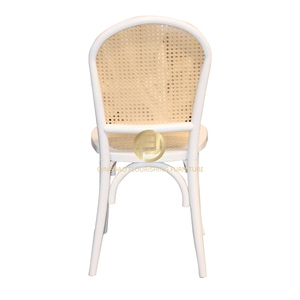 Chaise de salle à manger en rotin avec dossier en <span class=keywords><strong>bois</strong></span> de canne, dossier en rotin blanc courbé pour hôtels et événements - Product Image 5