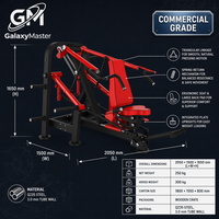 Presse à épaules assise à charge libre pour bras indépendants, équipement de musculation professionnel pour salle de sport, acier Q235 3,0 mm GM-P008-S