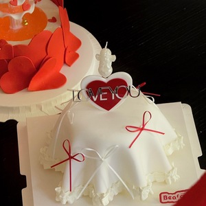 ท็อปเปอร์เค้กอะคริลิค รูปหัวใจ น้ำผึ้งและรสหวาน สำหรับตกแต่งเค้กวันวาเลนไทน์ วันเกิด และเทศกาลฉีซี - Product Image 2