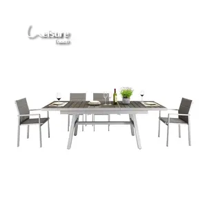 Gartenmöbel Einzigartiges Design Tisch und Stuhl Set für Restaurant mit Sonnenschirm loch