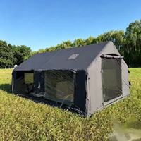 Tente imperméable en coton TC double couche quatre saisons avec ouverture automatique rapide, capacité de 6 à 10 personnes pour une utilisation en extérieur