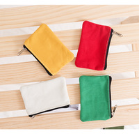 Dompet Koin Kanvas DIY Warna Solid dengan Resleting, Tas Kunci Mini, Kantong Uang, Dompet Koin Sederhana untuk Wanita Pria, Dompet Kecil, Hadiah untuk Anak