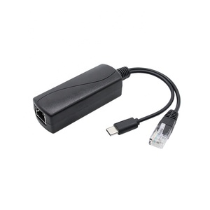 Répartiteur PoE USB-C 48V vers 5V 2.4A, adaptateur isolé 10/100 Mbps compatible IEEE 802.3af/at, boîtier ABS 12W pour caméra IP CCTV - Product Image 1