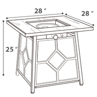 Table de foyer au gaz propane moderne de 46,000 BTU pour l'extérieur Chauffe-terrasse en fer et meubles