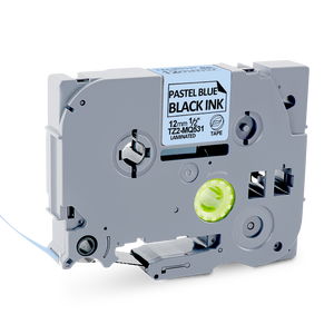 Vente <span class=keywords><strong>en</strong></span> <span class=keywords><strong>gros</strong></span> Ruban d'étiquettes laminé 12mm x 8m Compatible <span class=keywords><strong>Brother</strong></span> <span class=keywords><strong>P</strong></span>-<span class=keywords><strong>touch</strong></span> TZe Ruban texte noir sur fond bleu pastel Cartouche d'étiquettes - Product Image 5