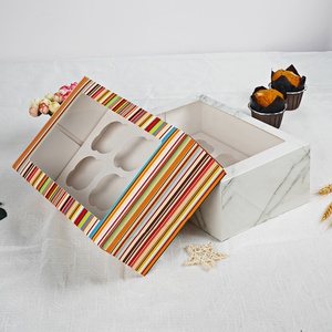 Tùy chỉnh Mini <span class=keywords><strong>Cupcake</strong></span> Hộp 12 24 lỗ Thiết kế hộp nâu trắng <span class=keywords><strong>cupcake</strong></span> hộp - Product Image 6