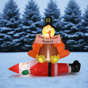 Papá Noel inflable iluminado de Navidad de 4.9 pies, decoración navideña para jardín exterior con luces LED integradas para césped delantero - Product Image 2