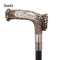 Canne de marche sculptée à la main avec motif de cerf, créative et tendance, canne décorative, bâtons de randonnée antidérapants
