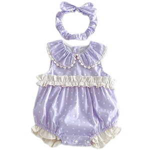 Ensemble assorti <span class=keywords><strong>pour</strong></span> sœurs : Combinaison sans manches et robe à pois violets <span class=keywords><strong>pour</strong></span> bébés et petites filles – Idéal <span class=keywords><strong>pour</strong></span> le quotidien et les séances <span class=keywords><strong>photo</strong></span> de vacances - Product Image 5