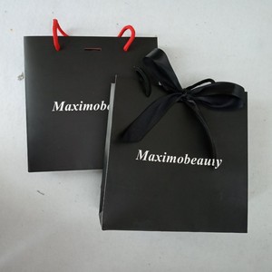 Chất lượng cao sang trọng Kraft Đen giấy mua sắm túi với logo đại lý mua sắm túi giấy mua sắm túi biểu tượng tùy chỉnh - Product Image 6