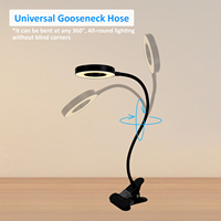 Mini Lámpara con Clip para Libros, Luz LED Flexible con Cuello de Cisne, Lámpara de Escritorio USB Recargable, Regulable, Cuidado de la Vista, Luz de Lectura para Estudio