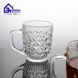 Recién llegado de fábrica, taza de cristal, molde mixto, diferente jugo de agua en relieve, taza de cristal de 370ml, venta al por mayor para <span class=keywords><strong>tienda</strong></span> de supermercado y Hotel - Product Image 4