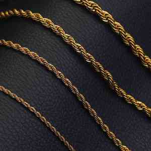 3Mm Twist Chain Gold Silver Stainless Steel <b>Bracelet</b> Twisted <b>Rope</b> Chain Jewelry 14K Necklaces - Product Image 4