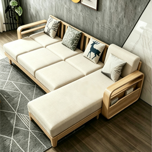 Fábrica de muebles, los más baratos, personalizables, en stock, envío inmediato, sofá estilo tronco, nuevo diseño, muebles de sala de estar, sofá de madera y tela - Product Image 4