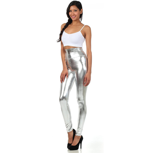 Ladies Latex High Waist Full Length <strong>Leggings</strong> Sexy Bright <strong>Sequin</strong> Pants Shining Fitness <strong>Legging</strong> - Product Image 3
