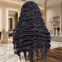 Wig Rambut Keriting Burma Mentah, Wig Full HD Lace Frontal 30 Inch Grosir, Wig Rambut Manusia Virgin Vietnam Mentah Asli Grade 12A