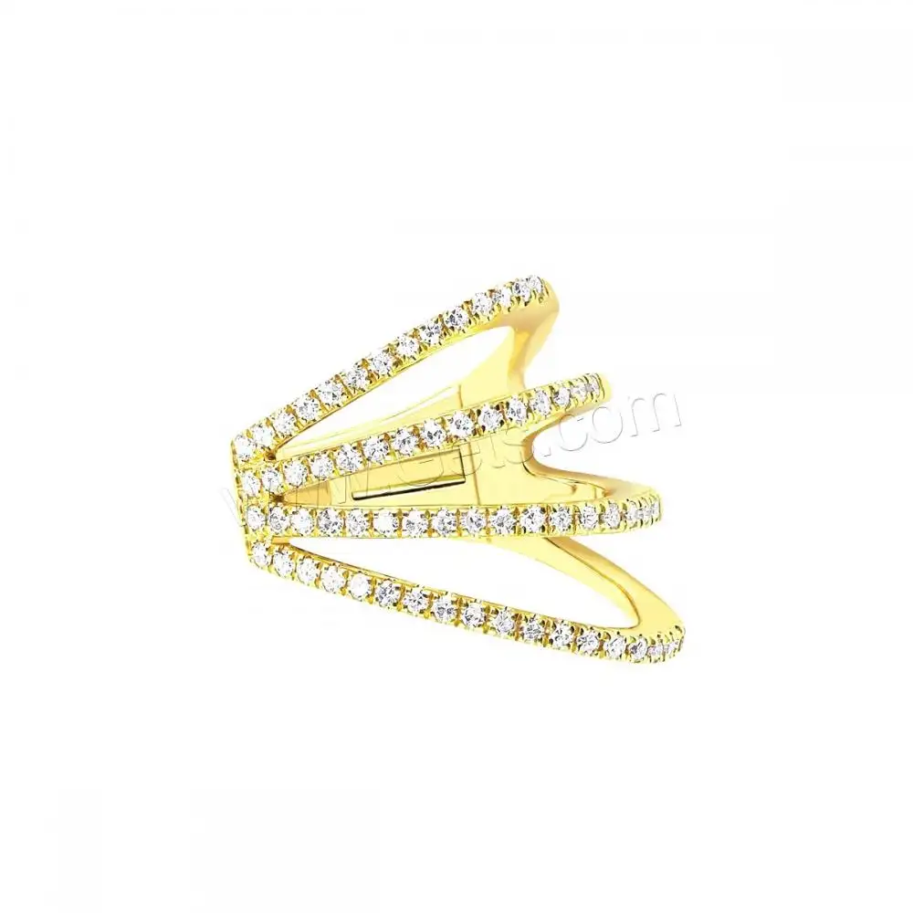 brass rhinestone hollow earring cuff and wraps geometrical pattern for woman1654204