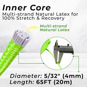 4mm Rubber Elastic Bungee Cord Shock Stretch Rope Marine Grade Heavy Duty Polyester Natural Latex Core Outdoor Kayak <b>Tarp</b> - Product Image 2