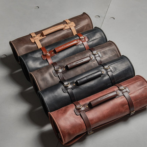 Customized outdoor <b>BBQ</b> <b>tool</b> bag/picnic bag, leather grill set, <b>tool</b> bag/storage bag, foldable roll bag - Product Image 4