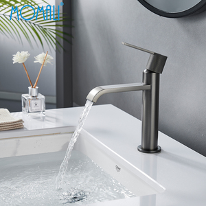 Momali, diseño europeo, pistola de latón de lujo fría y caliente, grifo gris, mango moleteado, mezclador de <span class=keywords><strong>lavabo</strong></span>, grifos de <span class=keywords><strong>lavabo</strong></span> de baño - Product Image 3